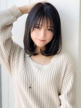 アグ ヘアー セント 鹿児島中央駅2号店(Agu hair st.) 《Agu hair》正統派暗髪×内巻きミディ