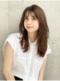 シースルーバング/透明感ベージュ/前髪カット/骨格矯正カット/