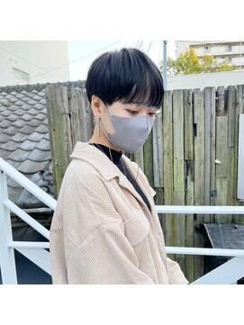 ミント(mint) ジェンダーレスショート/マッシュショート/暗髪グレー