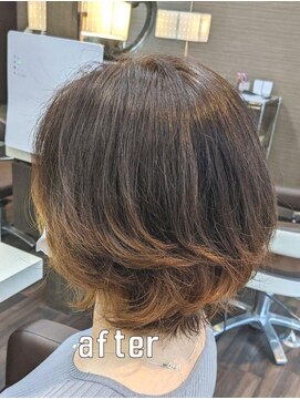 エノモト(ENOMOTO) ゆるふわフェミニンパーマ×裾カラー30代40代50代