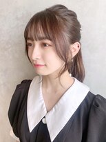 アイティーバイアルバム 八王子店(IT by ALBUM)&nbsp;顔まわりミディ_チェリーブラウンフェミニンロング_ba420041