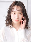 大人可愛い小顔美髪ツヤ髪ふんわりカール薄めバングA8
