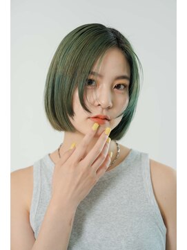 パーク 福岡天神西通り店(parc) ターコイズカラーブルーカラーグリーンカラーハイトーン