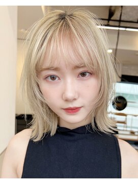 サンド 銀座(sand) ワンカールでキマる！長めぱつっとボブに顔まわりレイヤー☆