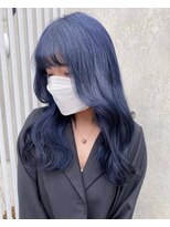 ティアム 渋谷店(Tiam shibuya)&nbsp;ネイビーカラー/韓国ヘア/ケアブリーチ/ダブルカラー/渋谷駅