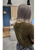 大人可愛い綺麗切りっぱなし外はねボブ×高発色グレージュ