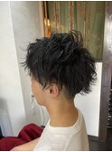 アッシュブラック/ハイライト/ウルフ/マッシュパーマ/北習志野