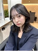 前髪あり韓国美髪エアリーロングピンクブラウン切りっぱなしボブ
