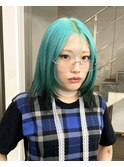 韓国風フェイスレイヤーハイトーンミントグリーンエンドカラー