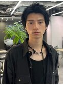 スパイキーショート×ニュアンスパーマ ダークアッシュ