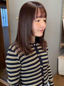 ミニ(mini) ミディアムレイヤー×ピンクブラウン