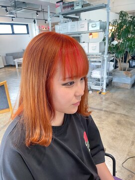 ニュート(Neut ) オレンジカラー/前髪インナーカラー/ケアブリーチデザインカラー