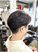 ツイストスパイラルパーマツーブロックマッシュメッシュフェード