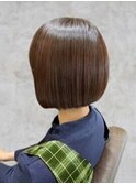顎ラインボブ愛されショート30代40代50代60代暗髪落ち着き