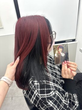 ゴウトゥデイシェアサロン 町田店(GO TODAY SHAiRE SALON) 赤×黒/インナーカラー【町田】