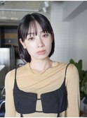◎韓国ヘアー顔周りレイヤーボブミディアムおくれ毛前髪万代新潟