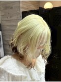 ミントアッシュデザインカラー裾カラーエンドカラーハイトーン