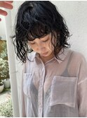 根元からパーマ×ボブ×オン眉