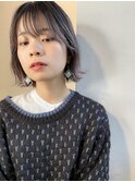 #ボブ#グレー#ブルーサファイア#タッセルカット