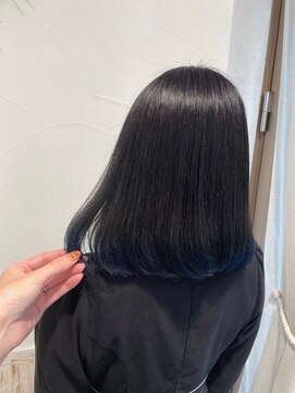 ネオリーブアオバ 高田馬場店(Neolive aoba) アディクシーカラーブルーブラック×裾カラー