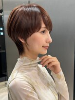 30代40代50代/丸みショート/クビレ/前髪あり/ブラウン/表参道