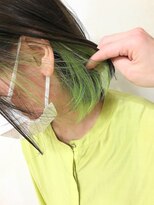 ランプ ヘアー(lamp hair)&nbsp;【lamp斉藤】イヤリングカラー×ライムグリーン