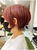 【gram】ショート_レイヤーカット_ピンクレッドy