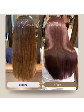 ロアナ 六本木(LOANA ROPPONGI) 縮毛矯正後に日をあけてカットカラーMiiトリートメント