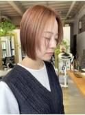 NUDEミニボブ切りっぱなしボブ顔周りレイヤーボブ ワンレンボブ