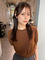 アム(amu)&nbsp;フレンチバング/顔まわりカット/マロンブラウン/ローレイヤー