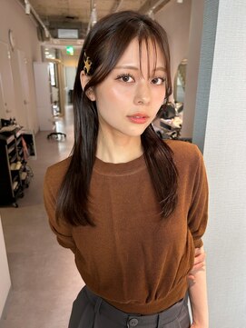 アム(amu) フレンチバング/顔まわりカット/マロンブラウン/ローレイヤー