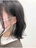 黒髪クラゲヘアーオリーブグレー小顔ココアベージュ