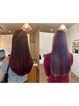 髪質改善カラーとアプトグロスで艶感たっぷりの透明感カラー◎ダメージレスにあなたの理想のカラーを再現♪