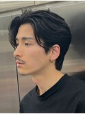 仙台フェザーパーマニュアンスパーマセンターパート刈り上げ無し
