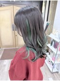 インナーカラー×グリーン