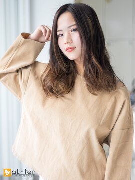 アルターリアン(aL ter LieN) 【aL-ter LieN TAKU】小顔カット☆ツヤ感デザインカラー　千葉