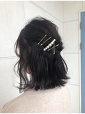結婚式　ハーフアップ