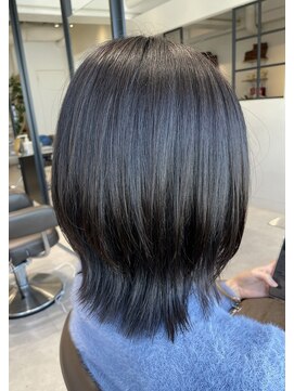 クラップス 弘明寺店(CLAPS) ミディアムウルフ×地毛風ダークグレー