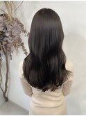 ★韓国風巻き髪レイヤーダークショコラアッシュ/髪質改善