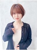 say.原田美千留 前髪ありショートボブ グレーベージュ