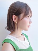 say.くびれボブミルクティーラベンダー外ハネボブ似合わせカット