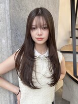 ミリ(mm)&nbsp;レイヤーカット/ウェットヘア/オリーブベージュ