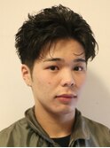 メンズカットパーマフェザーショートパーマ熊本下通