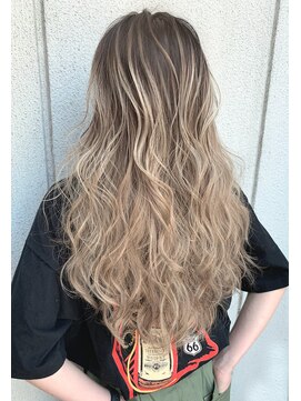 マルフェ 天王寺(marfe) 【marfe】エアタッチ＿ハイライト＿バレイヤージュ ＿ロングm