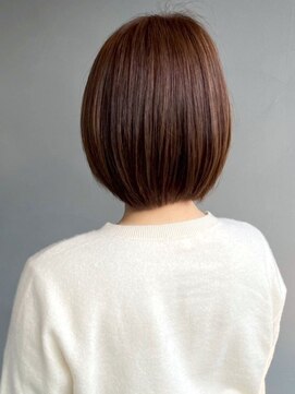 ナカオコアフュール(NAKAO COIFFURE) 丸みミディアムボブ キャラメルブラウン 髪質改善 ダメージレス