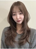 韓国風/レイヤー/小顔/前髪カット/髪質改善/グレージュ/透明感