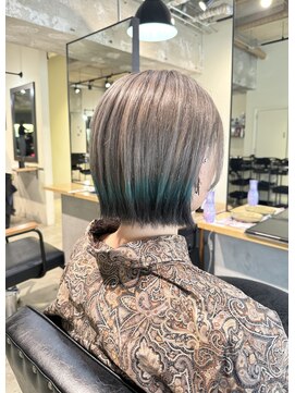 ノイ(noi) #noi_style 切りっぱなしボブ×グレージュ&裾カラー