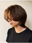 センターパートメンズウルフカットネオウルフ中性ウルフ