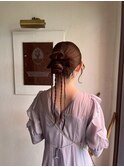 ヘアアレンジ＊お呼ばれヘア結婚式二次会お団子ヘア＊モテ
