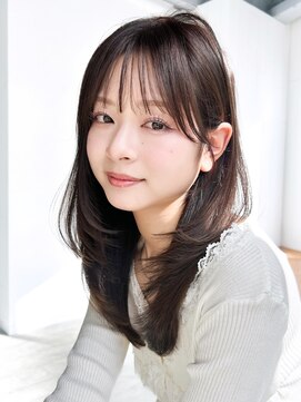 アルバム 池袋(ALBUM) グレージュロング前髪カット韓国ヘア顔周りレイヤー_F21126